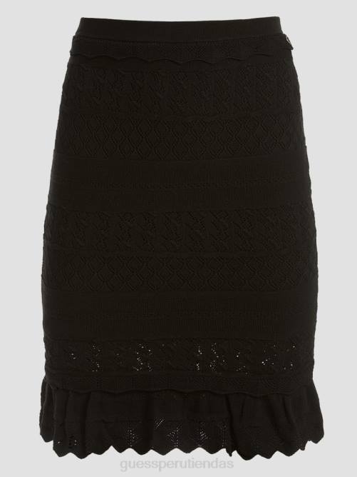 GUESS falda de pointelle con detalles ecológicos mujer 0P8X2362 negro vestir