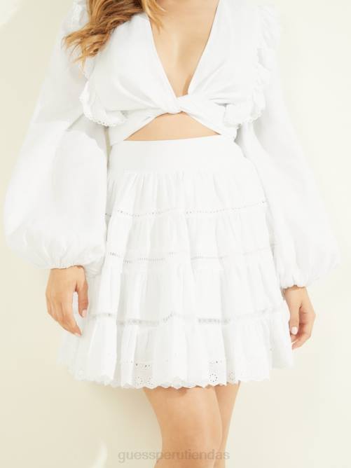 GUESS falda eco christabel mujer 0P8X2263 blanco puro vestir