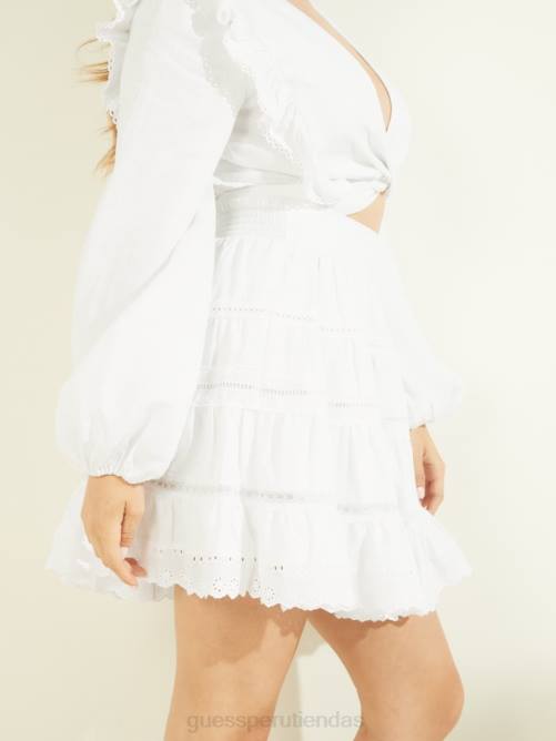 GUESS falda eco christabel mujer 0P8X2263 blanco puro vestir