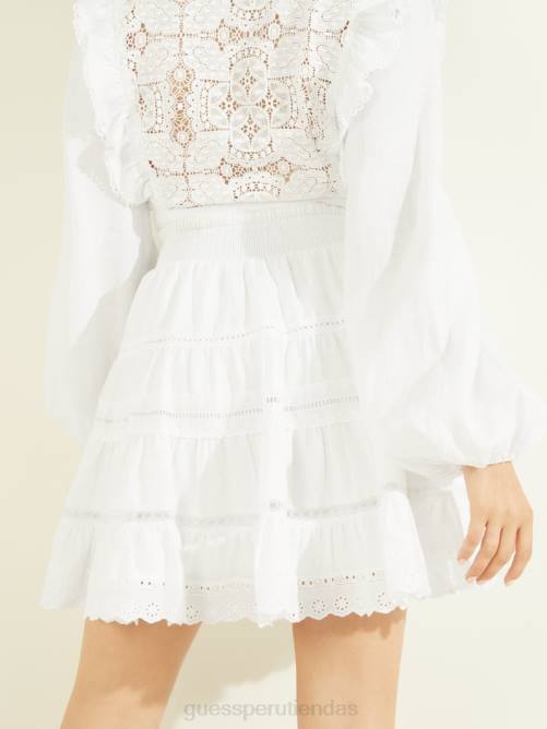 GUESS falda eco christabel mujer 0P8X2263 blanco puro vestir