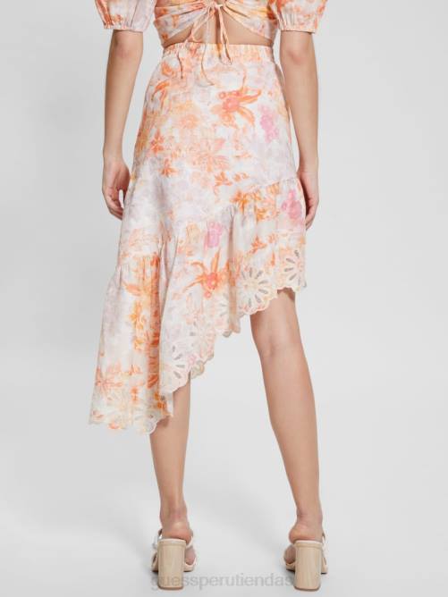 GUESS falda eco devi asimétrica mujer 0P8X2007 flor de mandarina vestir