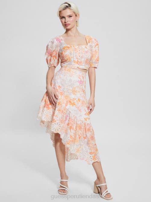 GUESS falda eco devi asimétrica mujer 0P8X2007 flor de mandarina vestir