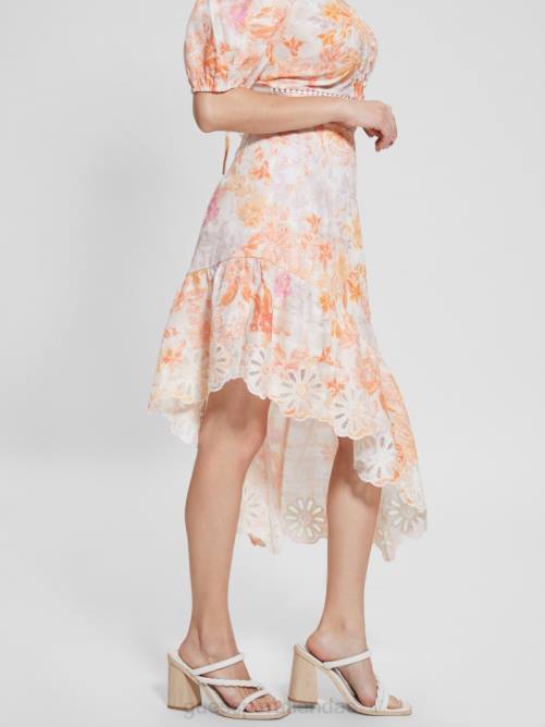 GUESS falda eco devi asimétrica mujer 0P8X2007 flor de mandarina vestir