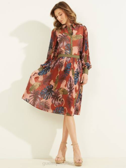 GUESS falda eco josephine mujer 0P8X2435 impresión del club tiki vestir