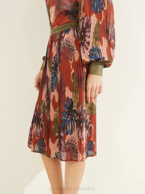 GUESS falda eco josephine mujer 0P8X2435 impresión del club tiki vestir