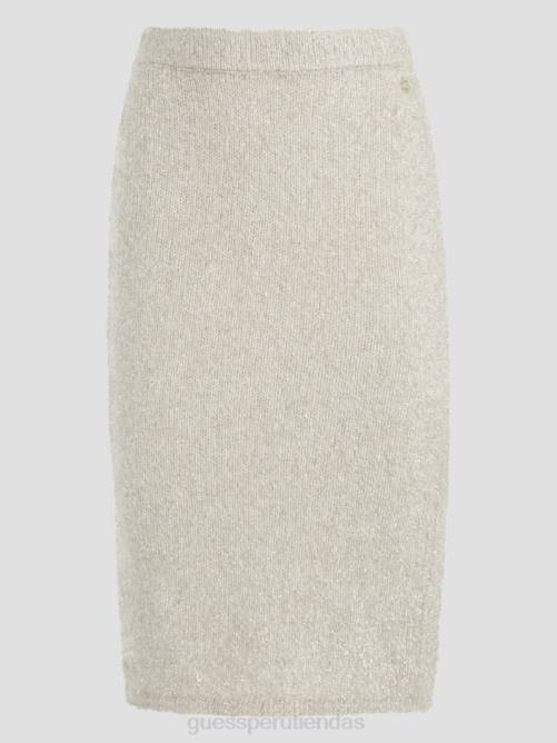 GUESS falda estilo suéter borroso tinsley mujer 0P8X2300 blanco crema multicolor vestir