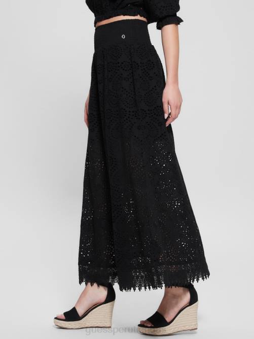 GUESS falda larga sangallo rafa mujer 0P8X2023 negro vestir