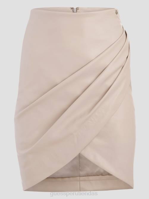GUESS falda marianne de piel sintética mujer 0P8X2372 guijarro pálido vestir