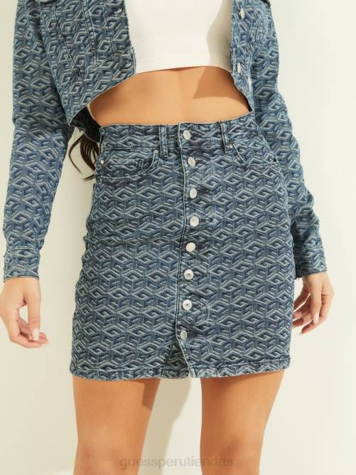 GUESS falda midi cubo mujer 0P8X242 lavado de cubos vestir