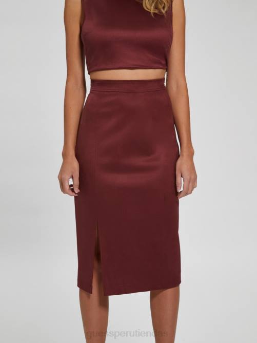 GUESS falda mirabelle de gamuza sintética mujer 0P8X2331 vino místico vestir