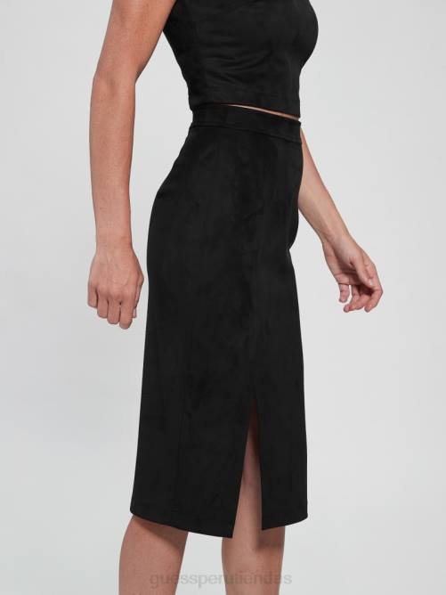 GUESS falda mirabelle de gamuza sintética mujer 0P8X2441 negro vestir