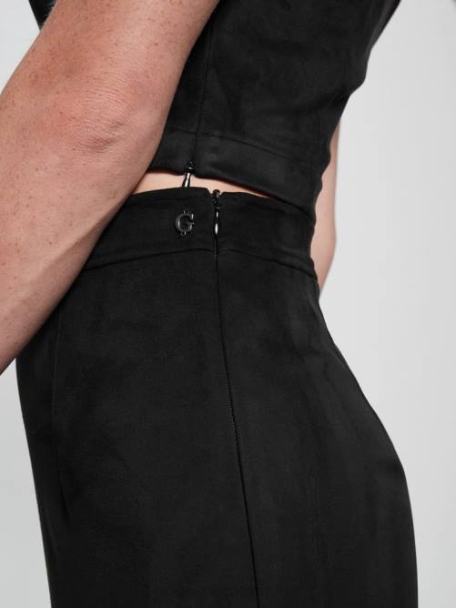 GUESS falda mirabelle de gamuza sintética mujer 0P8X2441 negro vestir