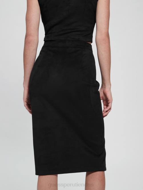 GUESS falda mirabelle de gamuza sintética mujer 0P8X2441 negro vestir