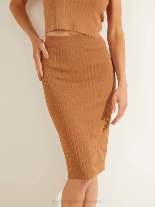 GUESS falda suéter agnes mujer 0P8X2385 marrón tabaco vestir