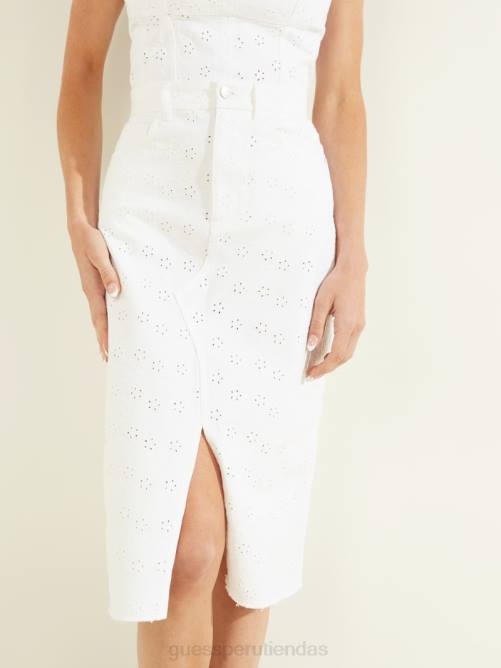 GUESS falda vaquera emerson mujer 0P8X248 florida blanca vestir