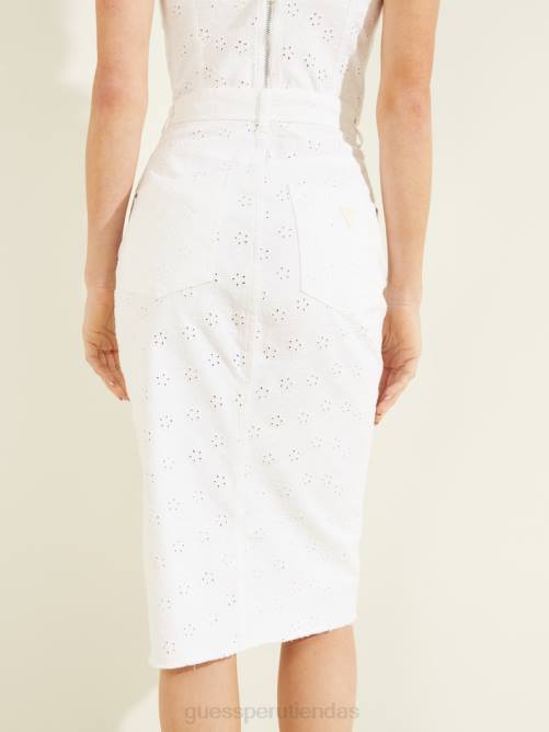 GUESS falda vaquera emerson mujer 0P8X248 florida blanca vestir