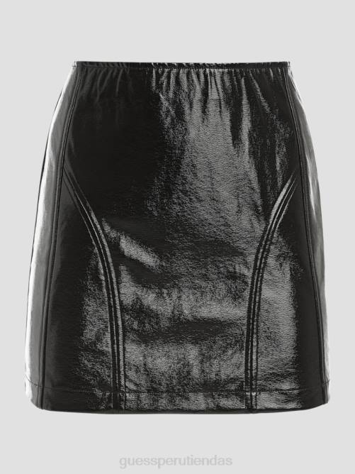 GUESS minifalda esmeril de cuero sintético mujer 0P8X2230 negro azabache multicolor vestir