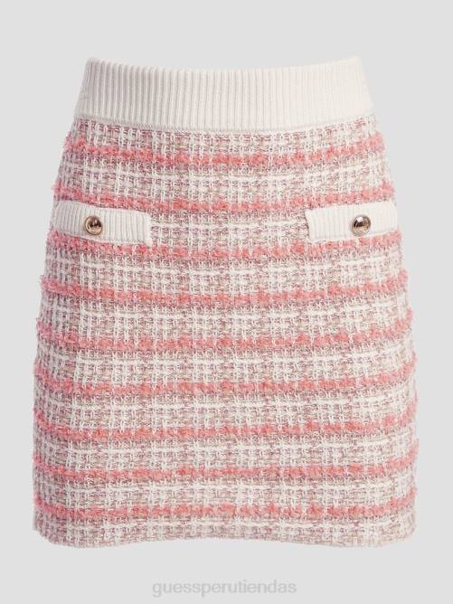 GUESS minifalda tipo suéter de tweed mujer 0P8X2028 naranja vestir