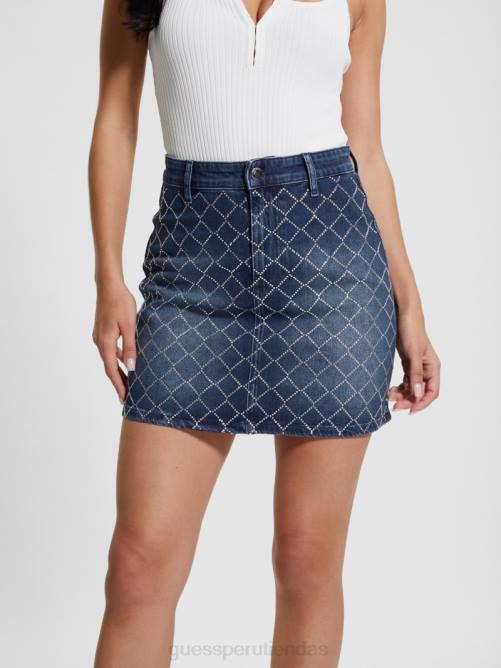 GUESS minifalda vaquera Carlie Diamond mujer 0P8X30 océano brillante vestir
