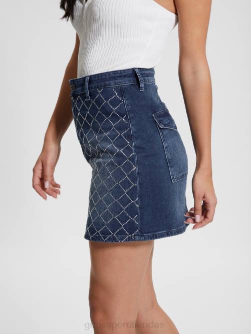 GUESS minifalda vaquera Carlie Diamond mujer 0P8X30 océano brillante vestir