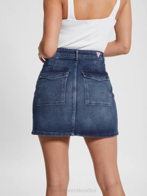 GUESS minifalda vaquera Carlie Diamond mujer 0P8X30 océano brillante vestir