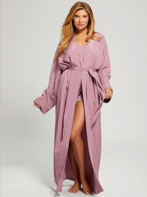 GUESS bata de noche de raso doris mujer 0P8X2623 4 g de vino de jacquard brillante vestir