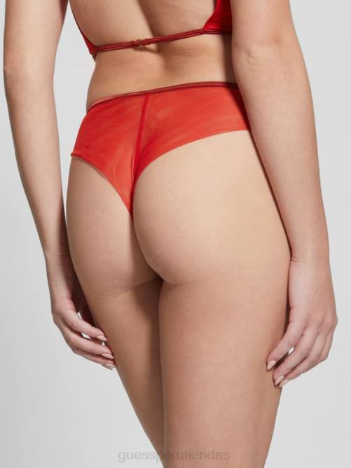 GUESS braguita brasileña christie floral shimmer mujer 0P8X2645 lurex florido rojo vestir