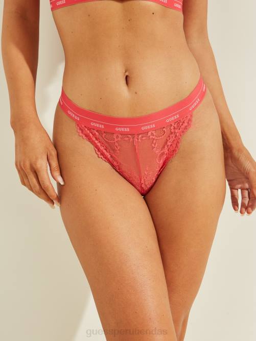 GUESS braguitas brasileñas aria de encaje con logo mujer 0P8X2742 colorete rosa vestir