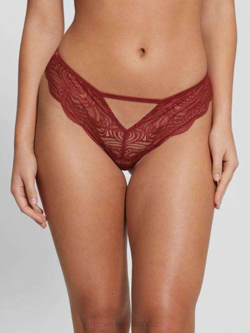 GUESS braguitas con abertura de encaje elenora mujer 0P8X2644 jugo de remolacha rojo vestir