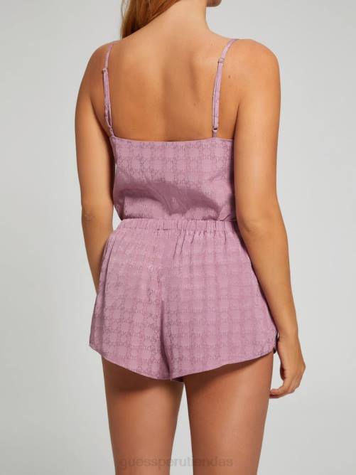 GUESS pijama doris mujer 0P8X1175 4 g de vino de jacquard brillante vestir