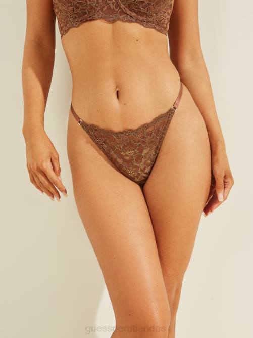 GUESS tanga de encaje de cristal mujer 0P8X2702 morena marrón vestir