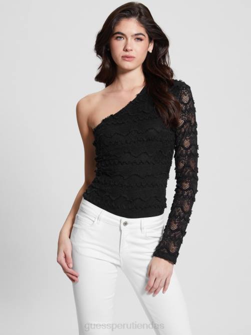 GUESS body Liza de encaje con un solo hombro mujer 0P8X1523 negro vestir