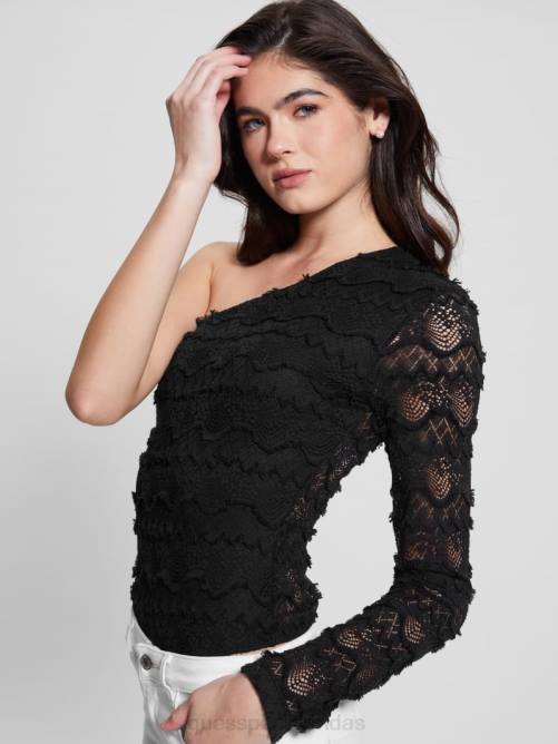 GUESS body Liza de encaje con un solo hombro mujer 0P8X1523 negro vestir