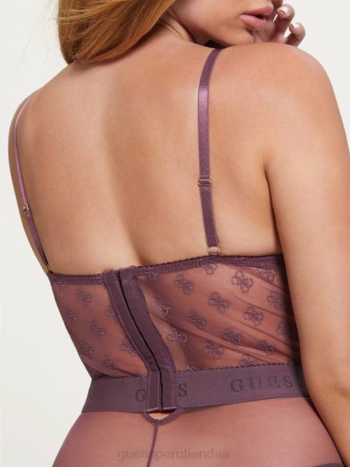 GUESS body de malla elaine mujer 0P8X1406 violeta mineral vestir