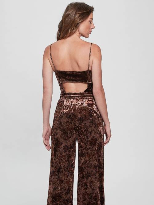 GUESS body de terciopelo jade mujer 0P8X1477 estampado floral del mercado de especias vestir
