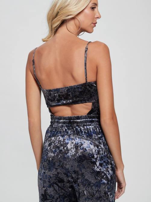 GUESS body de terciopelo jade mujer 0P8X1570 estampado floral del mercado de especias vestir