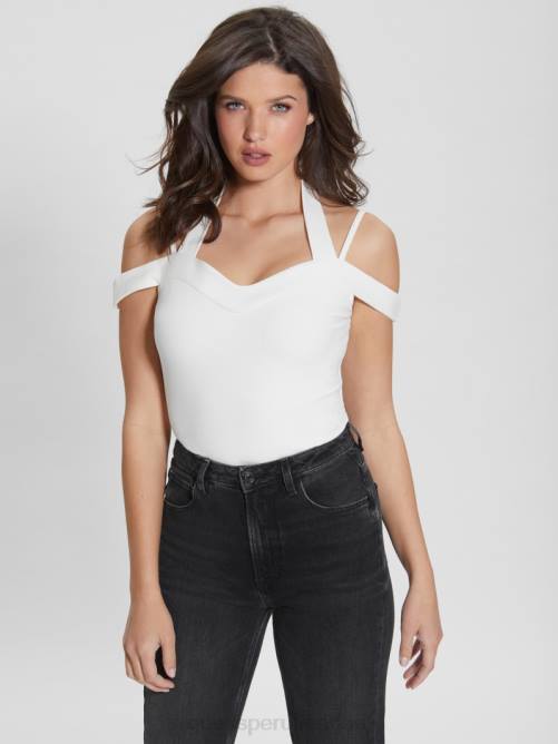 GUESS body eco cora con hombros descubiertos mujer 0P8X1096 glamour blanco vestir