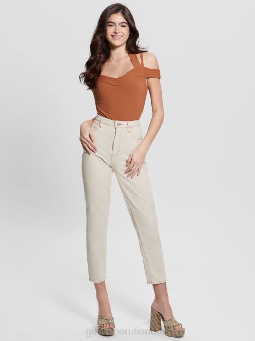 GUESS body eco cora con hombros descubiertos mujer 0P8X1230 ladrillo de chimenea vestir