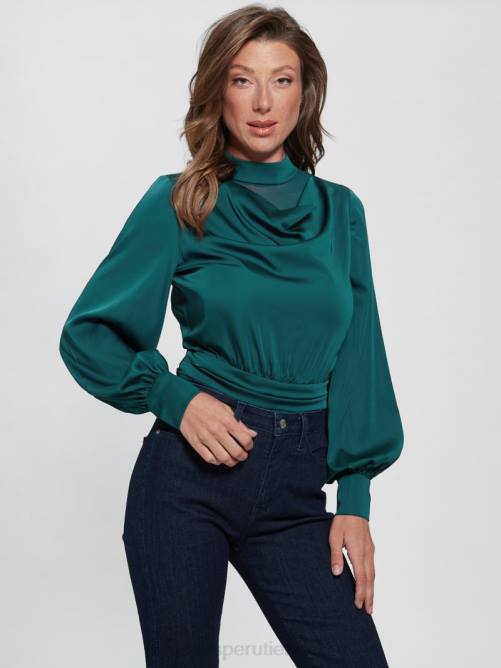 GUESS body eco katie con cuello alto mujer 0P8X1192 verde azulado real vestir