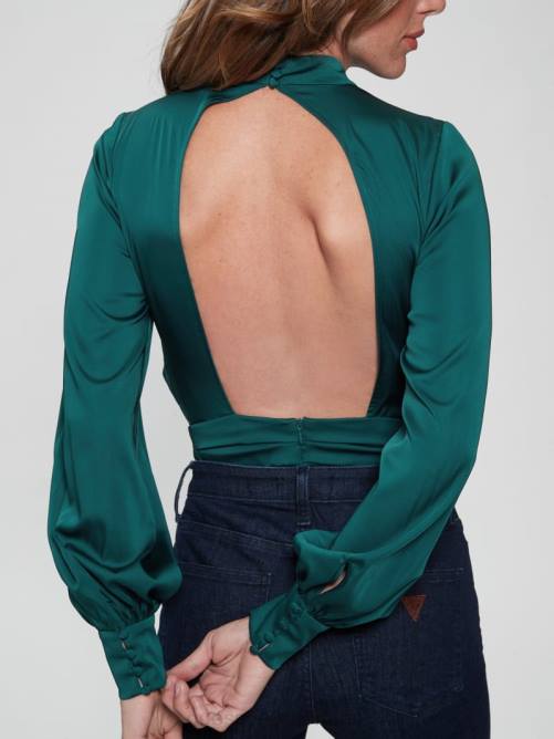 GUESS body eco katie con cuello alto mujer 0P8X1192 verde azulado real vestir