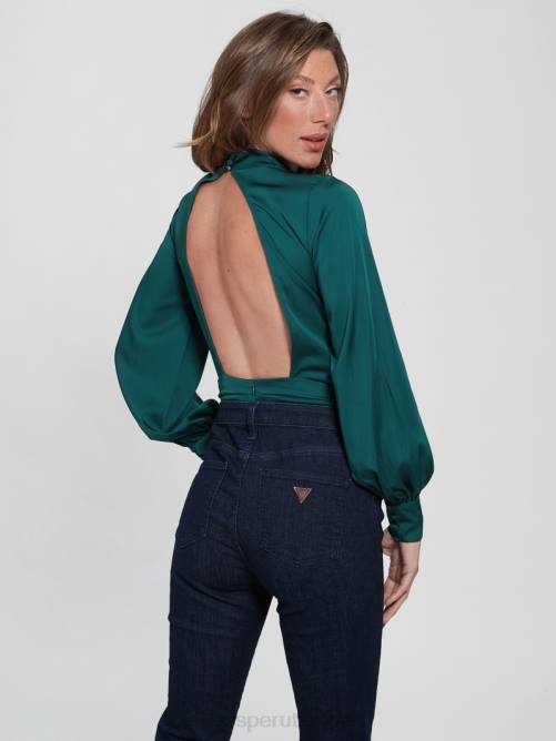 GUESS body eco katie con cuello alto mujer 0P8X1192 verde azulado real vestir