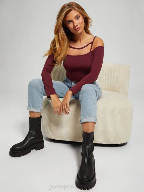 GUESS body eco malaya con arnés mujer 0P8X1557 vino místico vestir