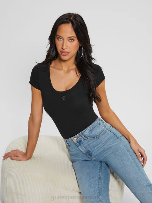 GUESS body ecológico con cuello redondo y triángulo mujer 0P8X1078 negro vestir