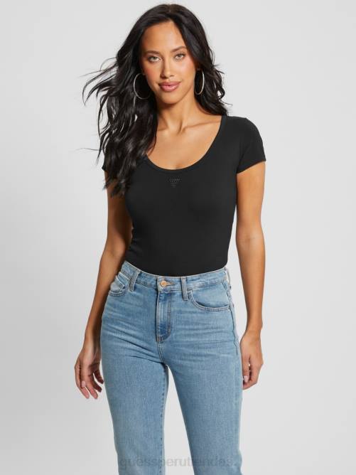 GUESS body ecológico con cuello redondo y triángulo mujer 0P8X1078 negro vestir