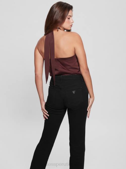 GUESS body halter eco jaspeado mujer 0P8X1463 vino místico vestir