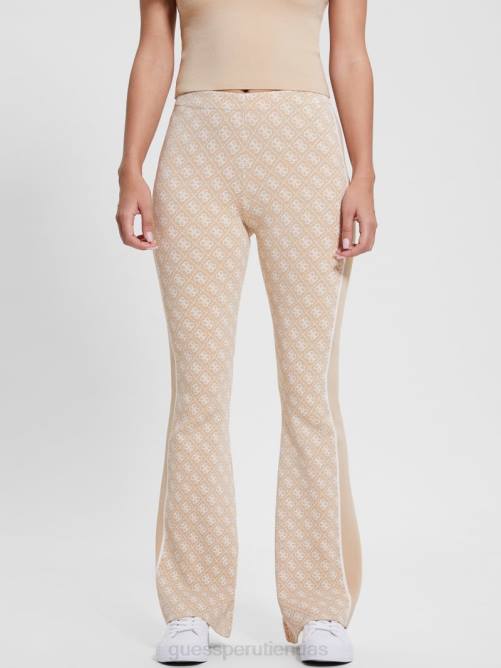 GUESS Pantalón estilo suéter con logo G de Lise Quattro mujer 0P8X2001 combo crema e irlandesa vestir
