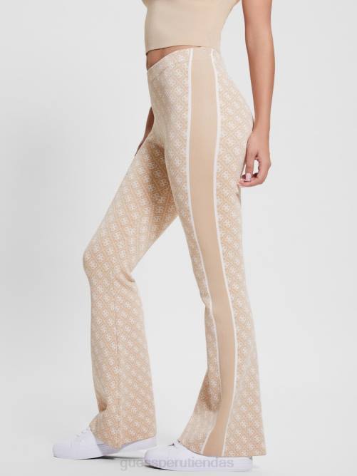 GUESS Pantalón estilo suéter con logo G de Lise Quattro mujer 0P8X2001 combo crema e irlandesa vestir