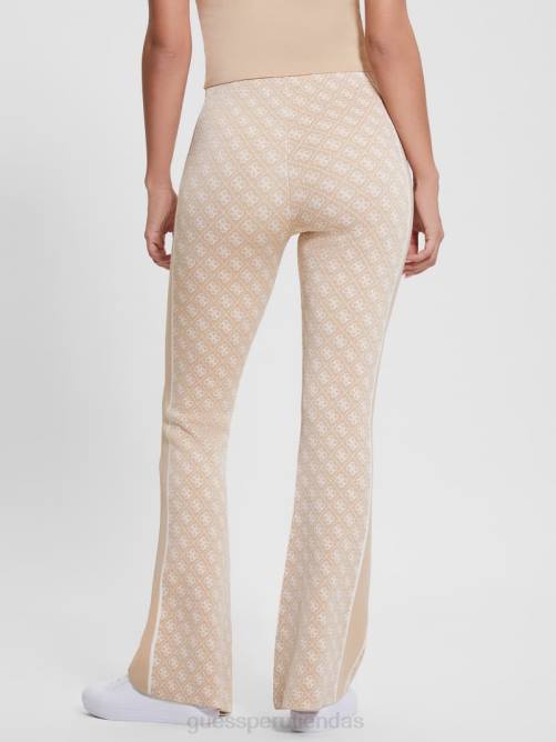 GUESS Pantalón estilo suéter con logo G de Lise Quattro mujer 0P8X2001 combo crema e irlandesa vestir