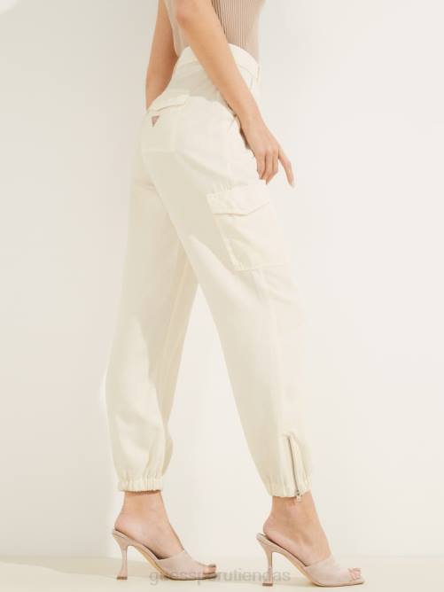GUESS chino cargo bowie ecológico mujer 0P8X2139 blanco crema multicolor vestir