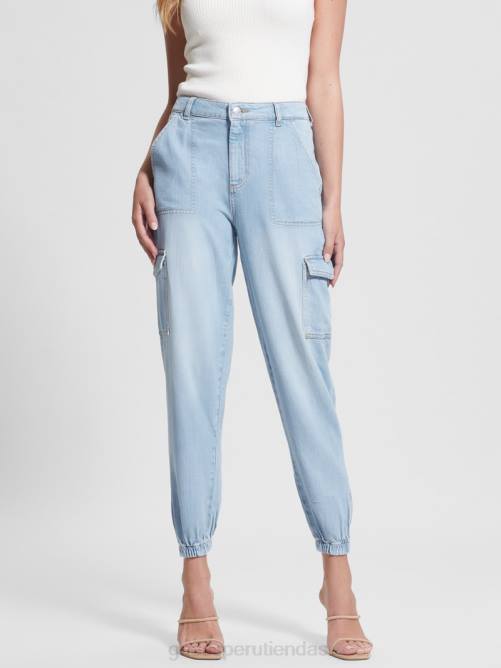 GUESS chinos tipo cargo tipo bowie ecológicos mujer 0P8X284 lavado de tulum vestir